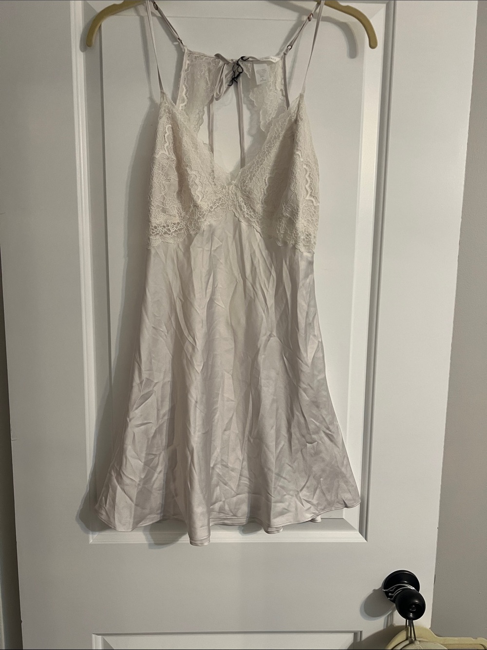 Victoria's Secret Ivory Satin & Lace Chemise